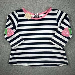 The Beaufort Bonnet Co Girls 18-24 Months Striped Top Strawberry Patch TBBC
